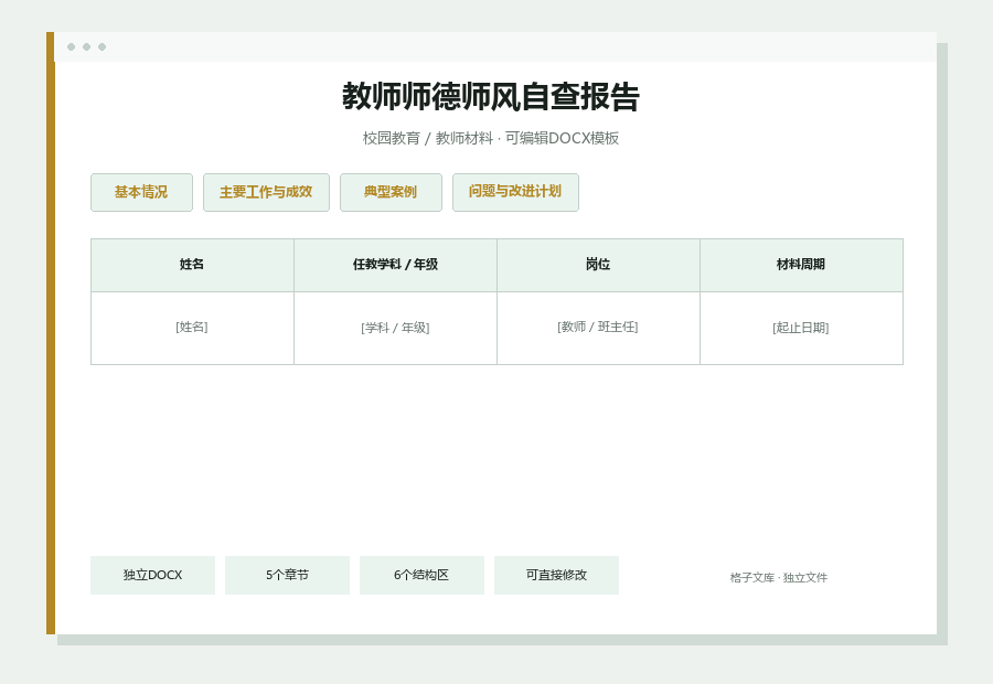教师师德师风自查报告Word文档内容缩略图