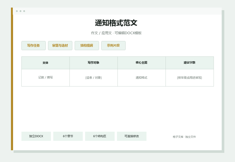 通知格式范文Word文档内容缩略图
