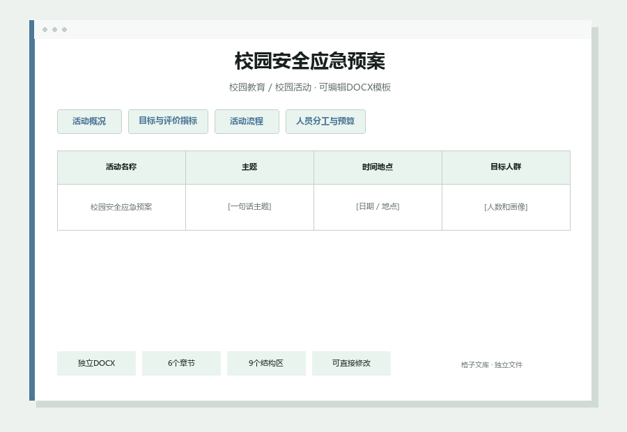 校园安全应急预案Word文档内容缩略图