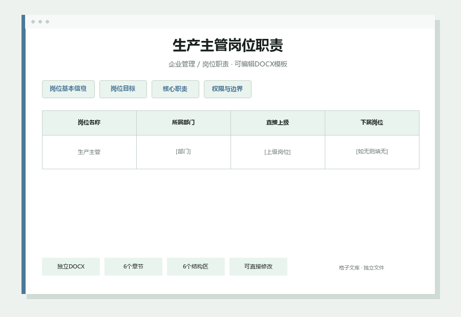 生产主管岗位职责Word文档内容缩略图