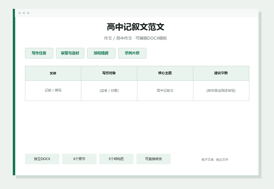 高中记叙文范文Word文档内容缩略图