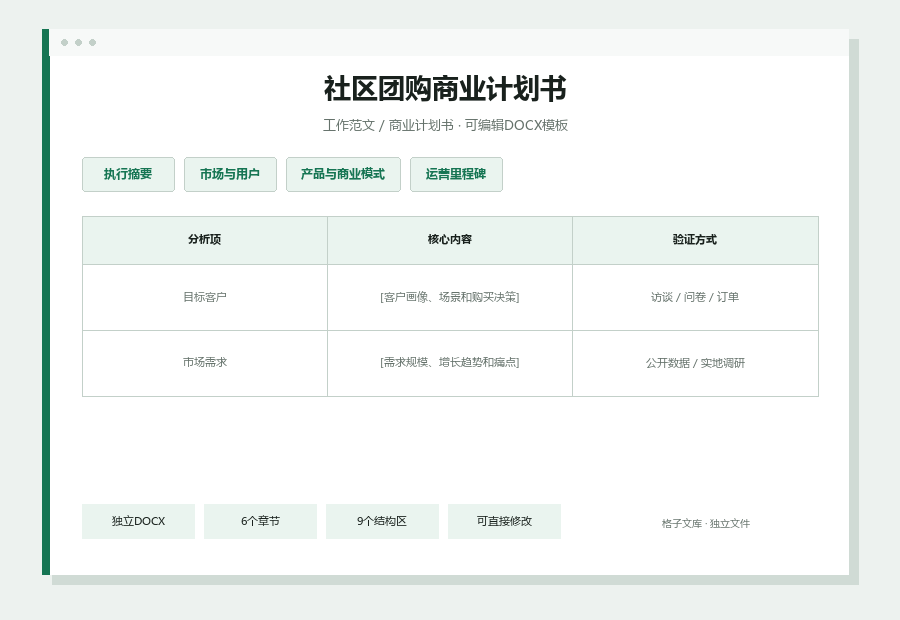 社区团购商业计划书Word文档内容缩略图