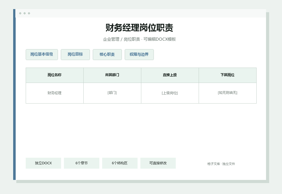财务经理岗位职责Word文档内容缩略图
