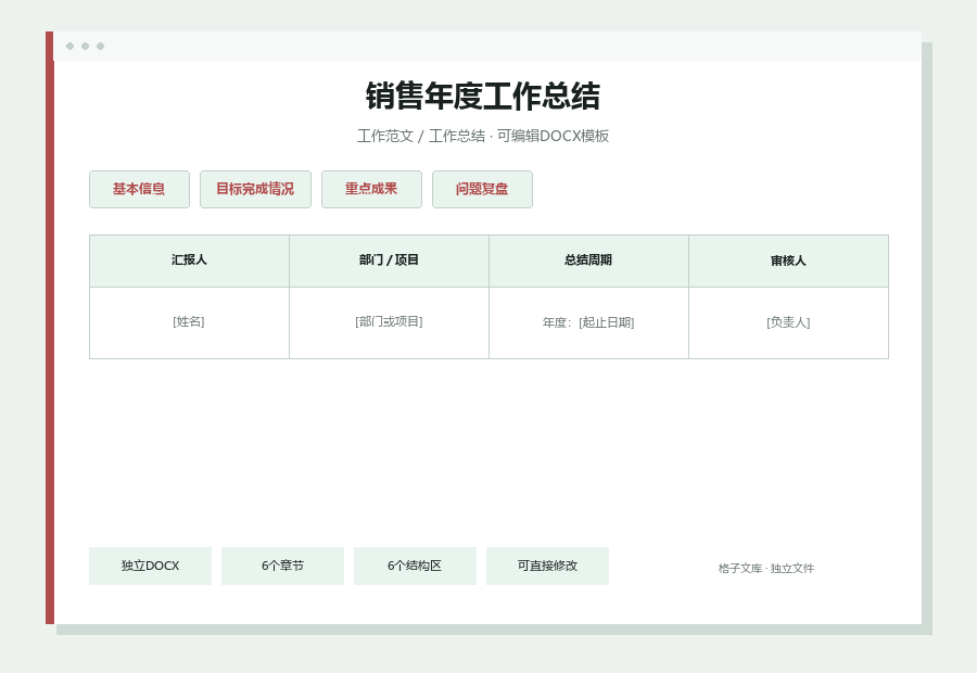 销售年度工作总结Word文档内容缩略图