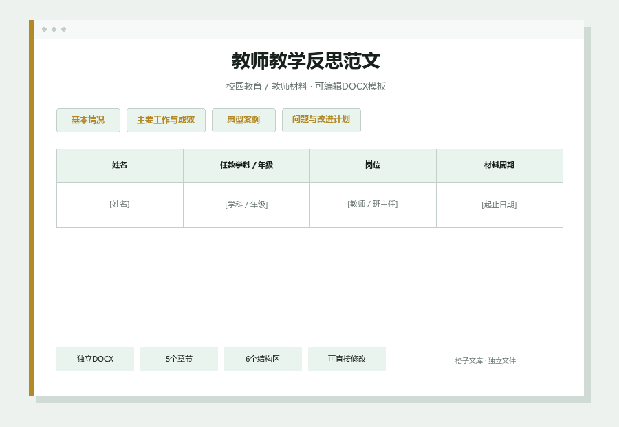 教师教学反思范文Word文档内容缩略图